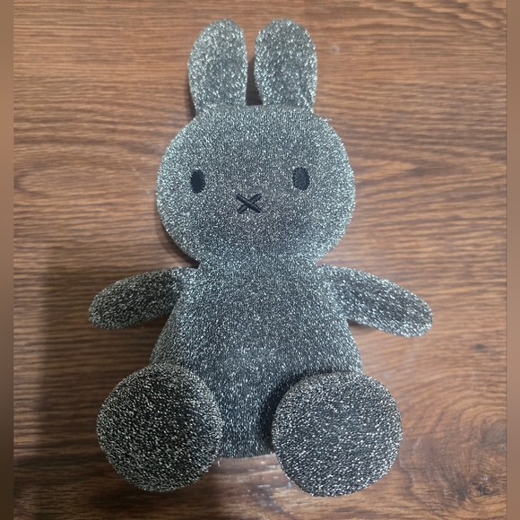 Miffy Bunny Sparkle Plush Silver Discontinued Holland Bonton Toys EUC
